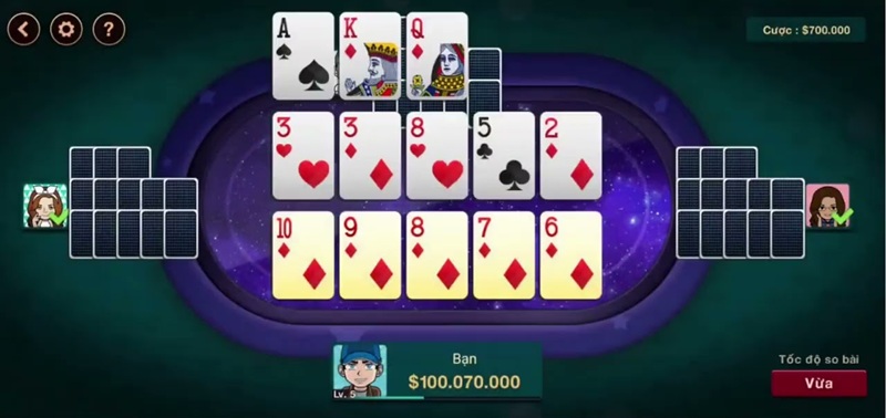 Mậu binh Vn88: Xếp bài thành 3 chi 3-5-5 Mậu binh Vn88